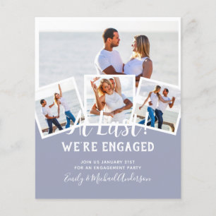 At Last We're Engaged - PHOTO Party  Invitations Flyer
