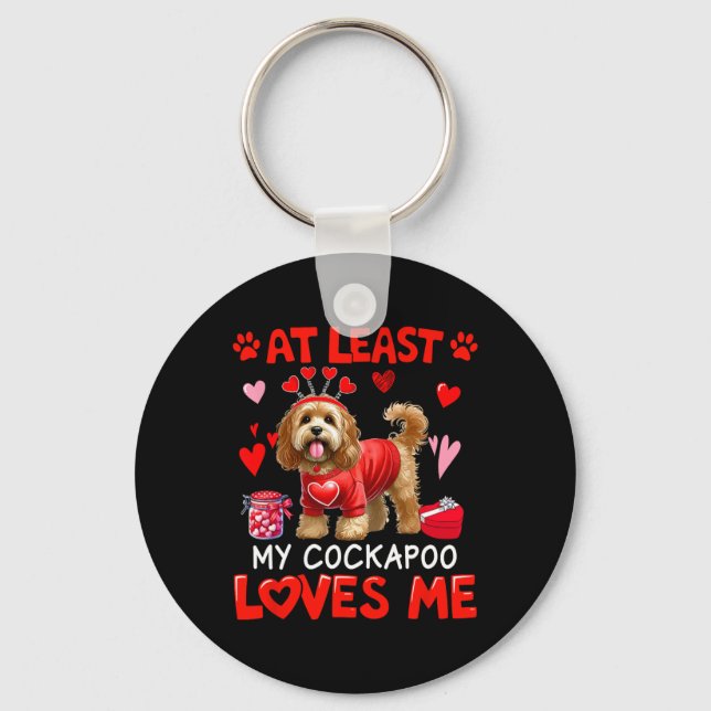 At Least My Apoo Loving Me Valentine's Single Owne Key Ring (Front)