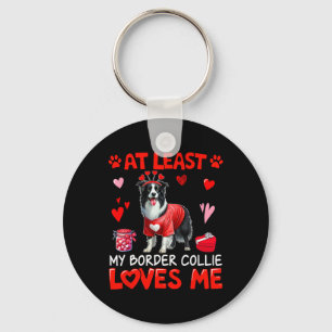 At Least My Border Collie Loving Me Valentine's Si Key Ring