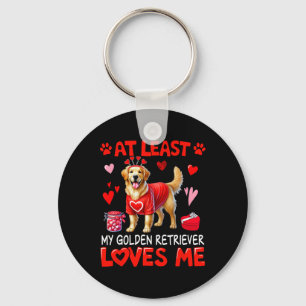 At Least My Golden Retriever Loving Me Valentine's Key Ring