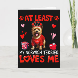 At Least My Norwich Terrier Loving Me Valentine's  Card
