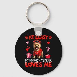 At Least My Norwich Terrier Loving Me Valentine's  Key Ring