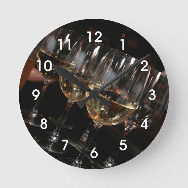At my age I need wine glasses Round Clock (Front)