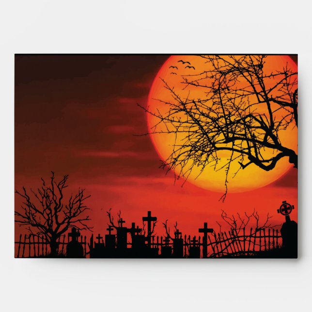 At Night Halloween Envelopes A7 For Greeting Cards (Front)