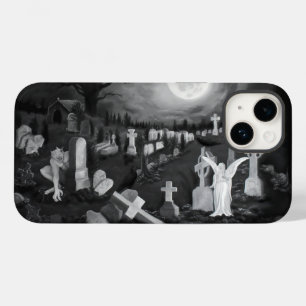 At night on the cemetery - Angel with Devil Case-Mate iPhone 14 Case