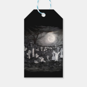 At night on the cemetery - Angel with Devil Gift Tags