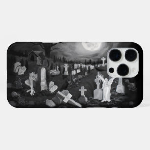 At night on the cemetery - Angel with Devil iPhone 16 Pro Max Case