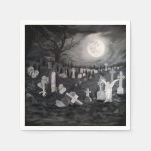 At night on the cemetery - Angel with Devil Napkin