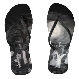 At night on the cemetery - Angel with Devil Thongs