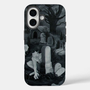 At night on the cemetery - Devil iPhone 16 Case