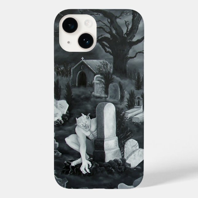 At night on the cemetery - Devil Case-Mate iPhone Case (Back)