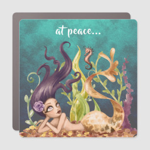at peace... ~ Mermaid and Seahorse Under the Sea Car Magnet