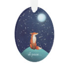 at peace, Personalised Fox and Full Moon Christmas