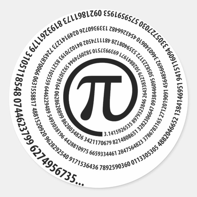 At Pi Sign, Spiral Version Classic Round Sticker (Front)