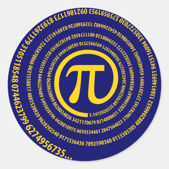 At Pi Sign, Spiral Version Classic Round Sticker (Front)