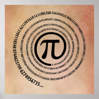 At Pi Sign, Spiral Version Poster