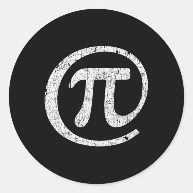 At Pi Symbol @ Math Geek Pi Day  Classic Round Sticker (Front)
