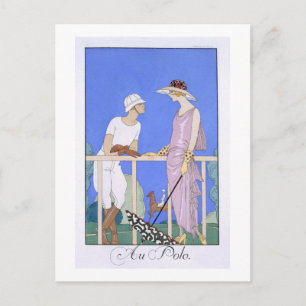 At Polo, 1920-29 (pochoir print) Postcard
