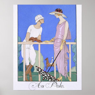 At Polo, 1920-29 (pochoir print) Poster