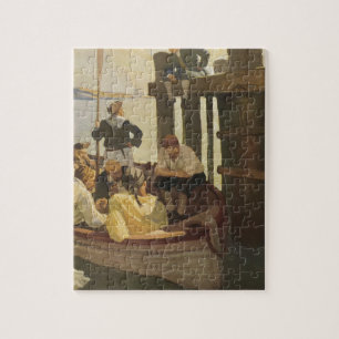 At Queen's Ferry by NC Wyeth, Vintage Pirates Jigsaw Puzzle