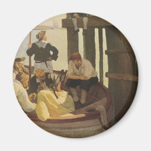 At Queen's Ferry by NC Wyeth, Vintage Pirates Magnet