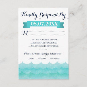 At Sea Nautical Wedding RSVP Cards