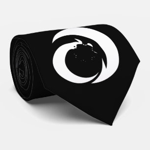 At Sign  White on Black Tie