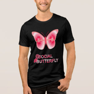 At Social Hashtag Butterfly Tri-Blend Shirt