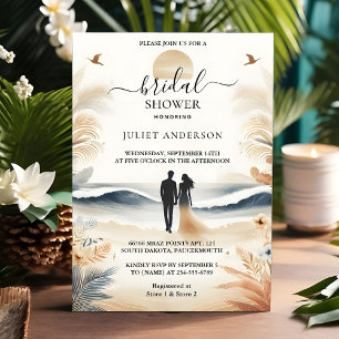 At Summer Ocean Sea Beach Blue Water Bridal Shower Invitation