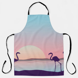 At sunrise flamingo scenery silhouettesflamingo,si apron