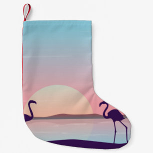 At sunrise flamingo scenery silhouettesflamingo,si small christmas stocking