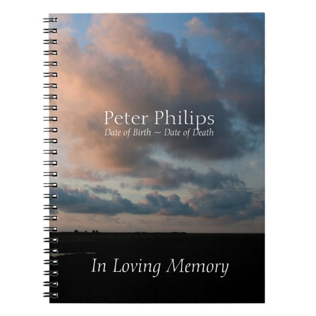 At Sunset 1 Persoanlized Funeral Guest Book (Front)