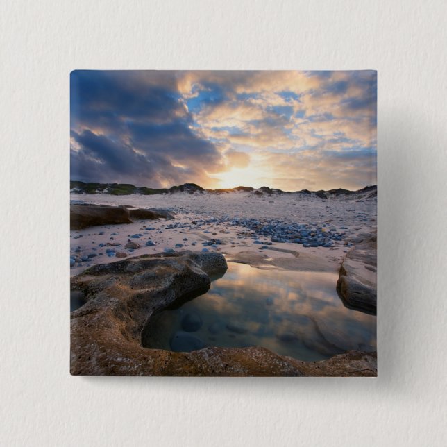 At Sunset In A Puddle 15 Cm Square Badge (Front)