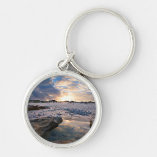 At Sunset In A Puddle Key Ring