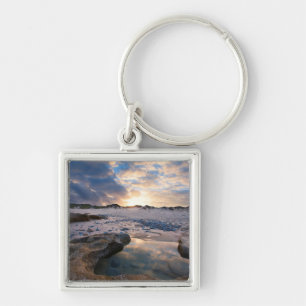 At Sunset In A Puddle Key Ring