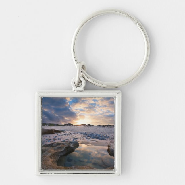 At Sunset In A Puddle Key Ring (Front)