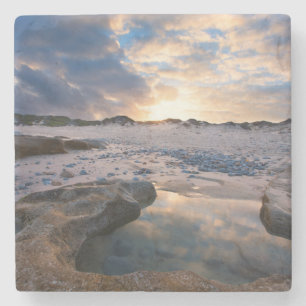 At Sunset In A Puddle Stone Coaster