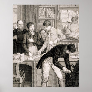 At the Bank, c.1800 (engraving) Poster