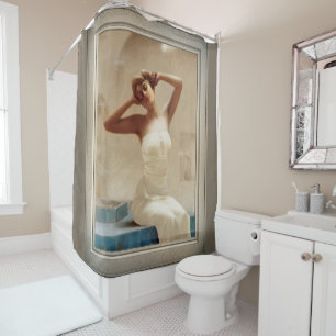 At The Bath by Theodoros Ralli Shower Curtain