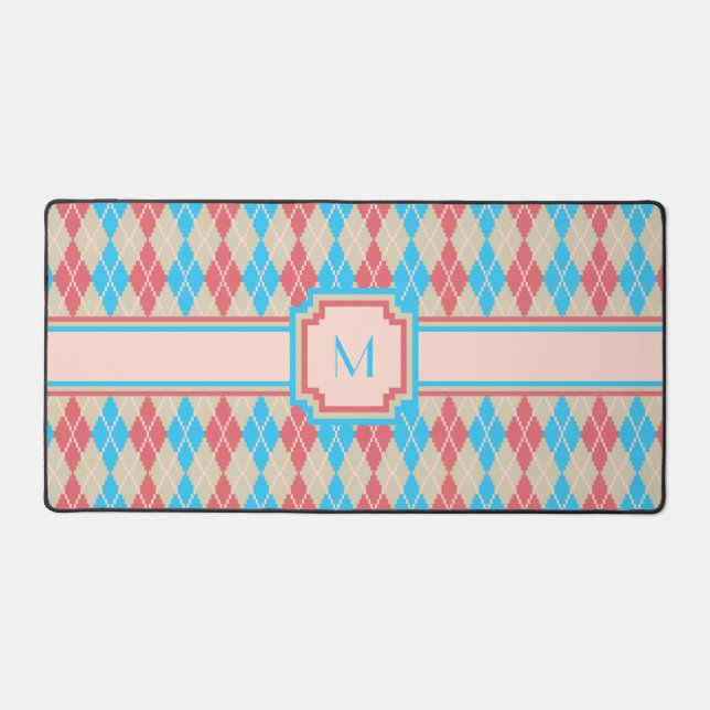 At the Beach Argyle Desk Mat (Front)