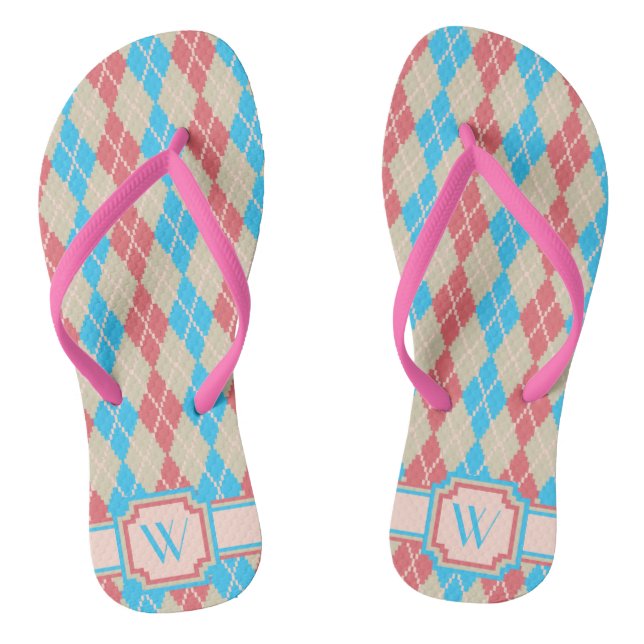 At the Beach Argyle Flip Flops (Footbed)