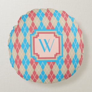 At the Beach Argyle Round Pillow