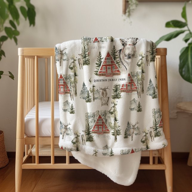 At the Cabin | Family Name Christmas Blanket (Creator Uploaded)