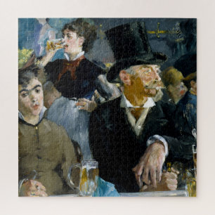 At the Cafe by Manet Impressionist Painting Jigsaw Puzzle