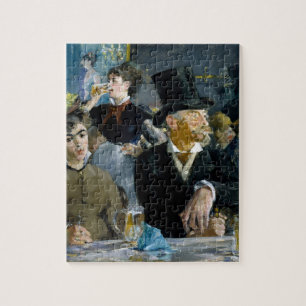 At the Cafe by Manet Impressionist Painting Jigsaw Puzzle