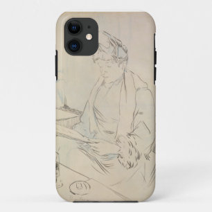 At the Cafe (pencil & ink on paper) iPhone 11 Case