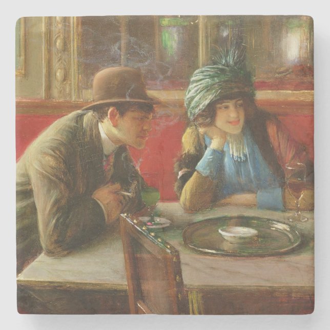 At the Cafe Stone Coaster (Front)
