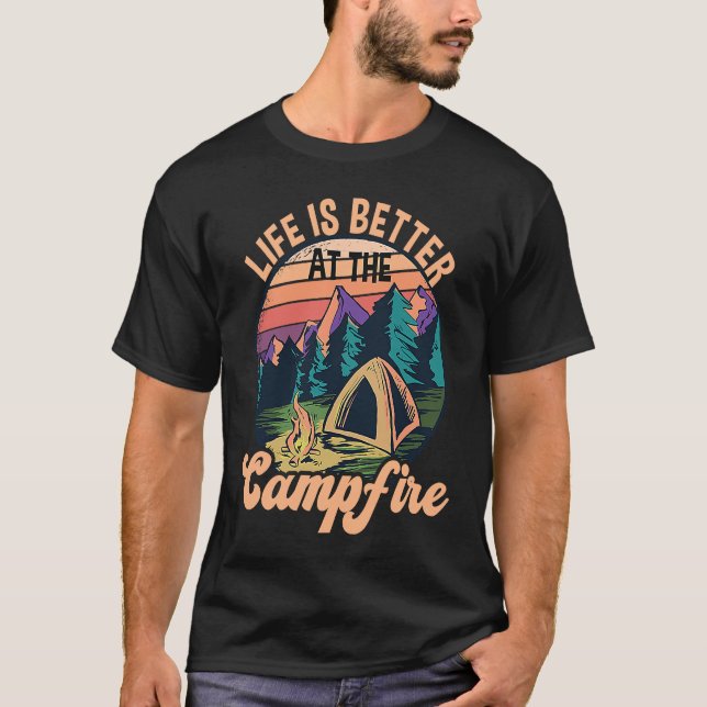 At The Campfire Camping T-Shirt (Front)