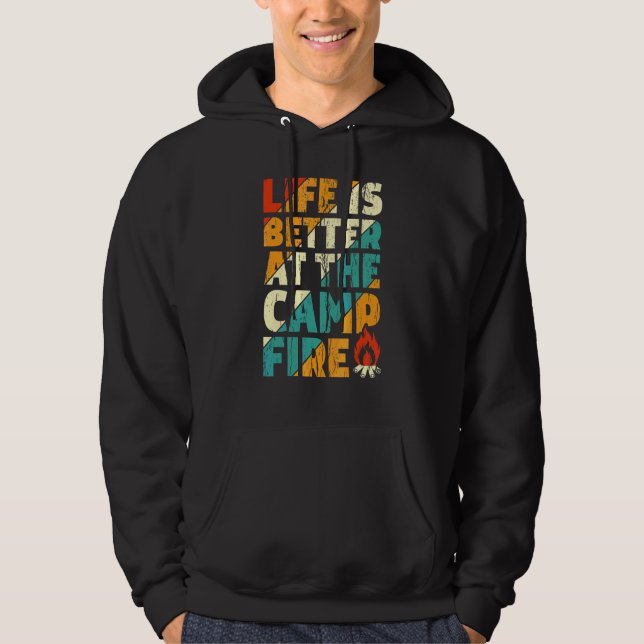 At The Campfire   Camping Vitange Hoodie (Front)