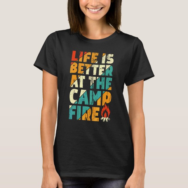 At The Campfire   Camping Vitange T-Shirt (Front)